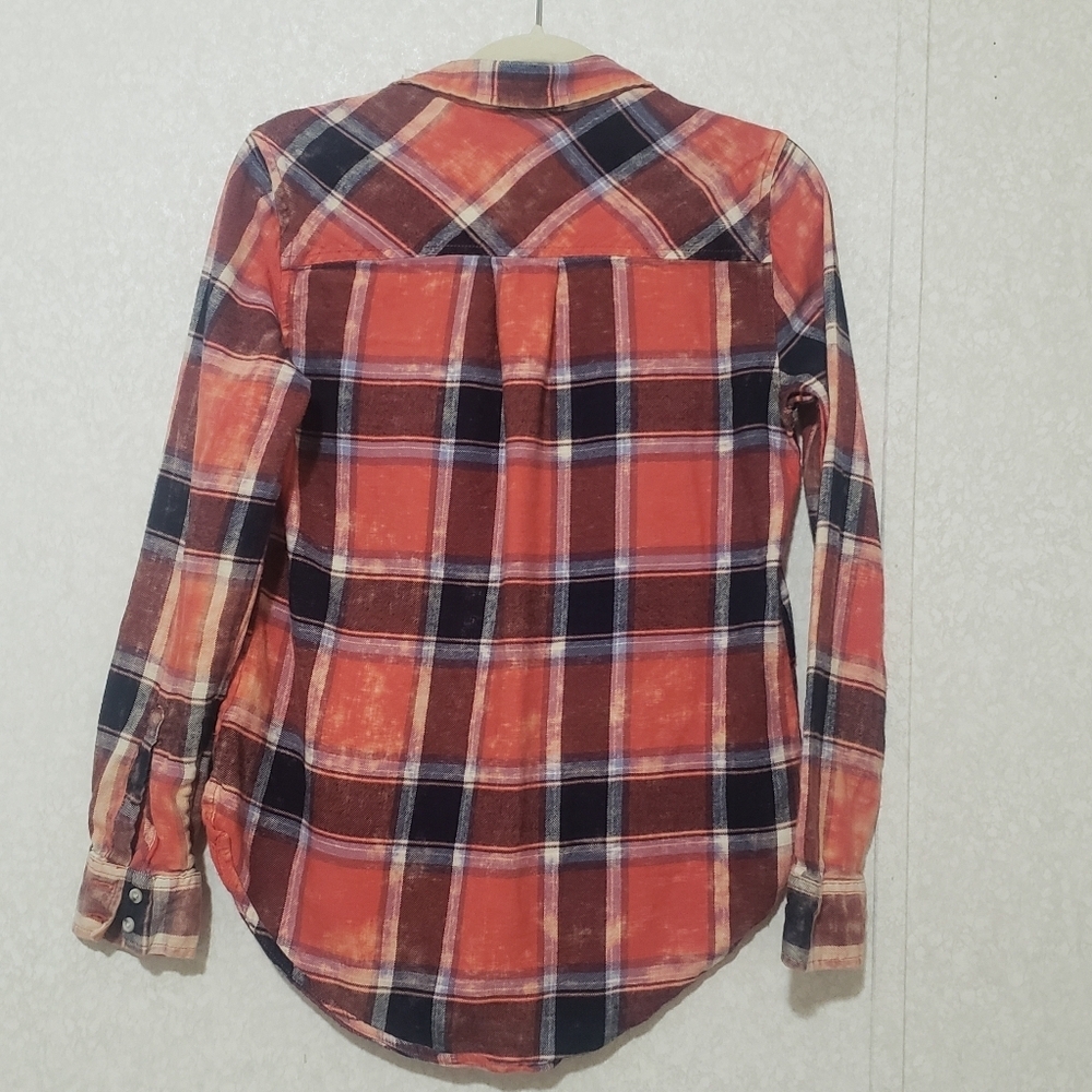 ARIZONA ...ORANGE Plaid Button-Up Shirt...SIZE:SMALL - Picture 2 of 10